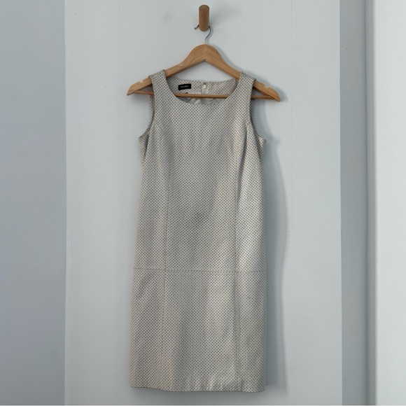 Vintage Danier white leather perforated sleeveless sheath dress - Small - Picture 3 of 8